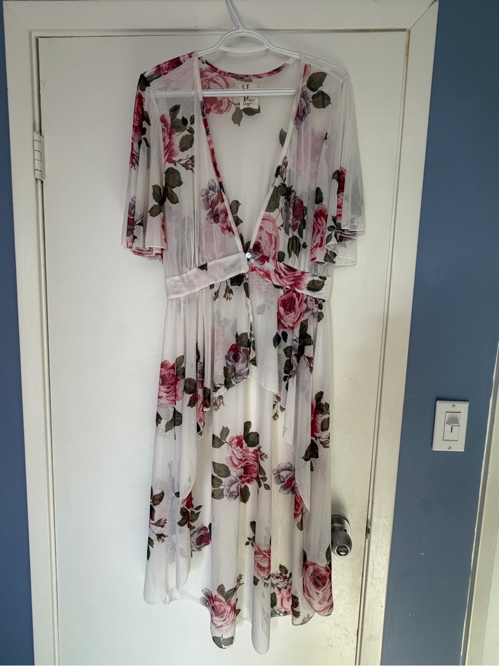 Floral Sheer button cover up